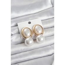 Ramia Pirinç Gold Renk Model Incili Kadın Küpe - TJ-BKP11685