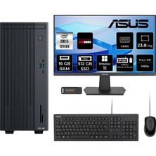 Asus Expertcenter P500MV i5 13420H Masaüstü Bilgisayar 16GB RAM 512GB SSD 23.8" FHD Win11 Pro + Per4 USB P500I513428512B0DP641