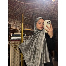 Sevimia Scarf G Desen Çift Taraflı Jakar Kaşmir Ipek Şal