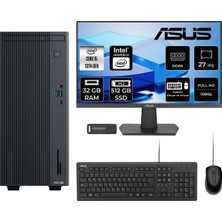 Asus Expertcenter P500MV i5 13420H Masaüstü Bilgisayar 32GB RAM 512GB SSD 27" FHD FreeDOS + Per4 USB P500I513428512B0DP785