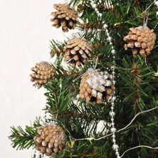 Tam12den Yılbaşı Ağaç Süsü Kozalak 6'lı - 4cm -