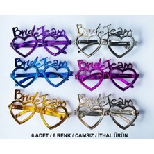Fredeom Store Kalpli Bride Team Gözlük Seti 6 Renk - Kına &amp; Düğün Partileri Için