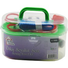 Küçük Çantalı Dikiş Seti Iplik - Mezura - Tekstil Makası - Iğne - Yüzük