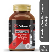 Vitasent Nightcore Safran & Kore Ginsengi Takviye Edici Gıda 30 Kapsül – L-Arjinin, Çinko, B6