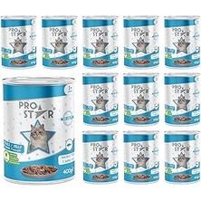 Starseven Prostar Yetişkin Kedi Balıklı ve Jöleli Konserve Mama 400 gr x 12 Adet