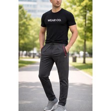 Wear Co Stıll Erkek Pamuklu Eşofman Pijama Altı Fermuarlı Cep Nakış Detaylı Günlük Spor Rahat Kalıp
