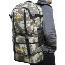 Montana Büyük Boy Dağcı Sırt Çantası 55+10 Litre Kamuflaj Cinsiyetli Dağcılık ve Kamp Çantası