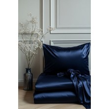 LTG Nova 2’li Ipek Dokulu Saten Lacivert Yastık Kılıfı 50X70 – Mikrosaten, Saç ve Cilt Dostu