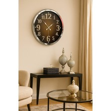 Bucuks  Krom Işıltılı Zaman 52 cm Metal Duvar Saati