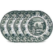 Karaca Old Town 4 Parça Pasta Takımı Yeşil 21 cm