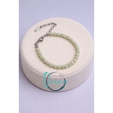 Doğal Beyaz Sedef Taşlı El Yapımı Kadın Bileklik Ayarlanabilir Paslanmaz Çelik Zincir