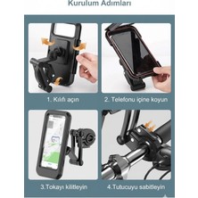 İlk El Grup Ieg™ Motosiklet Bisiklet Su Geçirmez Manyetik Telefon Tutucu Gidon Navigasyon Kılıfı