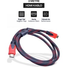 Concord HDMI 4K 3m Nylon Örgülü Kablo – Yüksek , Tv, Bilgisayar, Oyun Konsol Uyumlu