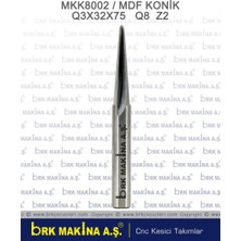 Brk Mdf-Ahşap Konik Karbür Freze Q2X32X65 Q8 Z2