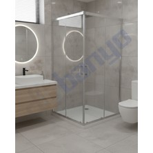 Db Banyo Deniz Seri Köşe Giriş Duşakabin 5 mm Desenli Temperli Cam Parlak Profil Yükseklik 190 cm