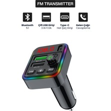 Concord Bluetooth Araç Içi Fm Transmitter | Pd + 3.1A Hızlı Şarj | Çift USB | Rgb LED Ekranlı Müzik Çalar