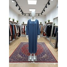 My Teks  Desenli Esnek Geniş &  Rahat Tesettür Elbise