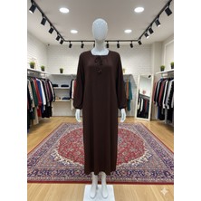 My Teks  Desenli Esnek Geniş &  Rahat Tesettür Elbise