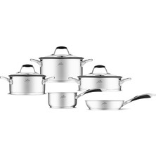 Jumbo Stella 8 Parça Silikon Kapaklı Çelik Tencere Seti