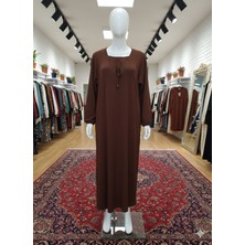 My Teks  Desenli Esnek Geniş &  Rahat Tesettür Elbise