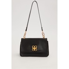 Levidor Siyah Desen Tokalı Omuz Çantası