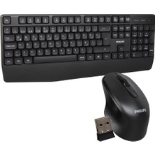 Philips SPT6348B USB Kablosuz Ofis Tipi Siyah Numpadli Türkçe Q Klavye Mouse Seti