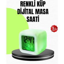 İnura Global Gece Lambası Fonksiyonlu Renk Değiştiren LED Küp Dijital Saat