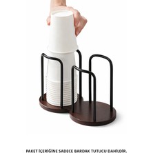 Microcase Ahşap Görünümlü Bardak Tutucu Düzenleyici Çift Bölmeli AL5436