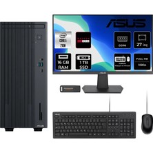 Asus Expertcenter P500MV Core 5 210H Masaüstü Bilgisayar 16GB RAM 1TB SSD 27" FHD FreeDOS + Per4 USB P500C52108512B0DP842