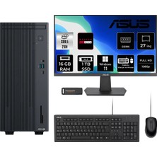 Asus Expertcenter P500MV Core 5 210H Masaüstü Bilgisayar 16GB RAM 1TB SSD 27" FHD Win11 Home + Per4 USB P500C52108512B0DP862