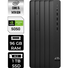 HP Prodesk 2 i5 14400 RTX 5050 8GB 96GB RAM 1TB SSD Win11 Home B70VQATPN578 Masaüstü Bilgisayar + Per4 USB