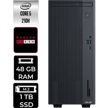 Asus Expertcenter P500MV Core 5 210H Masaüstü Bilgisayar 48GB RAM 1TB SSD Win11 Home + Per4 USB P500C52108512B0DP390