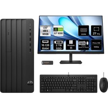 Hp Prodesk 2 Intel Core I5 14400 16GB 2tb SSD GT1030/4GB 27" Fhd Monitör W11P Masaüstü Bilgisayar & Per4 USB Bellek B70VQATPN1063
