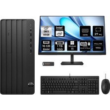 HP Prodesk 2 i5 14400 16GB RAM 1TB SSD 27" FHD Win11 Home B70VQATPN922 Masaüstü Bilgisayar + Per4 USB