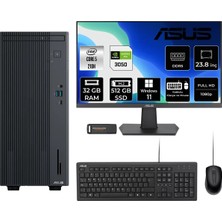 Asus Expertcenter P500MV Intel Core 5 210H 32GB 512GB SSD RTX3050/6GB 23.8" Fhd Monitör W11H Masaüstü Bilgisayar & Per4 USB Bellek P500C52108512B0DP685
