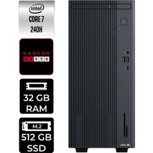 Asus Expertcenter P500MV Core 7 240H Masaüstü Bilgisayar 32GB RAM 512GB SSD Win11 Home + Per4 USB P500C724016512B0DP385