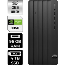 HP Prodesk 2 i5 14400 RTX 3050 96GB RAM 4TB SSD Win11 Home B70VQATPN520 Masaüstü Bilgisayar + Per4 USB