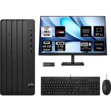 HP Prodesk 2 i5 14400 48GB RAM 2TB SSD 27" FHD FreeDOS B70VQATPN971 Masaüstü Bilgisayar + Per4 USB