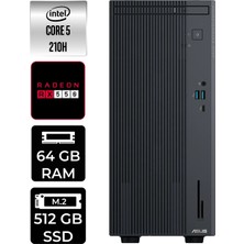 Asus Expertcenter P500MV Core 5 210H Masaüstü Bilgisayar 64GB RAM 512GB SSD FreeDOS + Per4 USB P500C52108512B0DP373