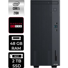 Asus Expertcenter P500MV Core 5 210H Masaüstü Bilgisayar 48GB RAM 2TB SSD Win11 Home + Per4 USB P500C52108512B0DP391