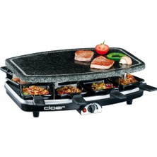 Cloer 6430 Raclette Grill Izgara 1200 W Isı Yalıtımlı Çıkarılabilir Taş Levha ve Kaymaz Kauçuk Ayaklar
