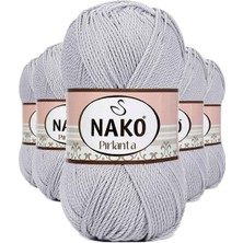 Maarketim 5 Adet Pırlanta Amigurumi El Örgü İpi Yünü Açık Gri