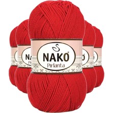 Maarketim 5 Adet Pırlanta Amigurumi El Örgü İpi Yünü Gelincik Kırmızı