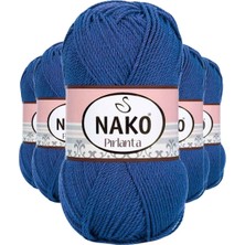 Maarketim 5 Adet Pırlanta Amigurumi El Örgü İpi Yünü Koyu Mavi