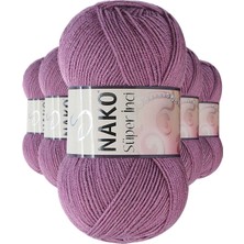 Maarketim 5 Adet Süper İnci El Örgü İpi 100 gr Koyu Gülkurusu