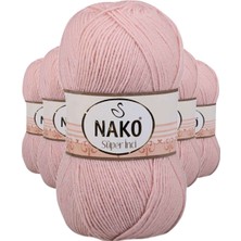 Maarketim 5 Adet Süper İnci El Örgü İpi 100 gr Açık Pudra