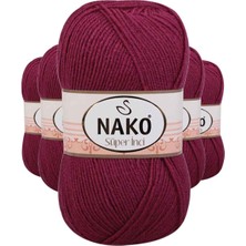 Maarketim 5 Adet Süper İnci El Örgü İpi 100 gr Vişne Çürüğü