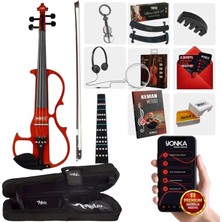 Midex RCZ-606RD Elektro Keman Seti Red (Kulaklık Kablo Yastık)