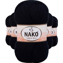 Maarketim 5 Adet Süper İnci El Örgü İpi 100 gr Lacivert