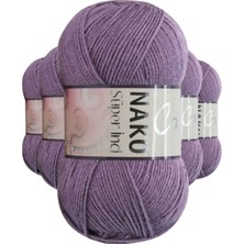 Maarketim 5 Adet Süper İnci El Örgü İpi 100 gr Açık Mürdüm